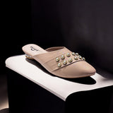 Nagra Semi Heel With Pearls