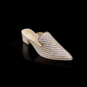 Rhinestone Nagra Semi Box Heel