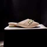 Nagra Semi Heel With Pearls