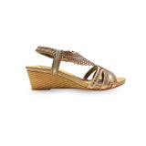 Rhinestone Wedge Heel Sandal