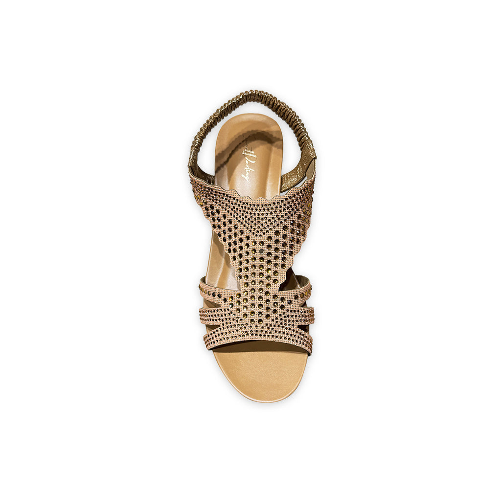 Rhinestone Wedge Heel Sandal