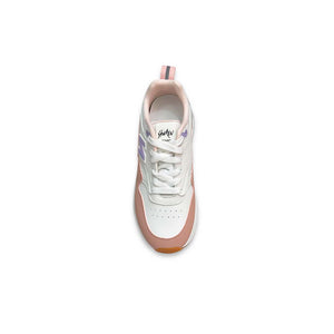 Textured Low-Ankle Sneakers with Lace-Up Closure