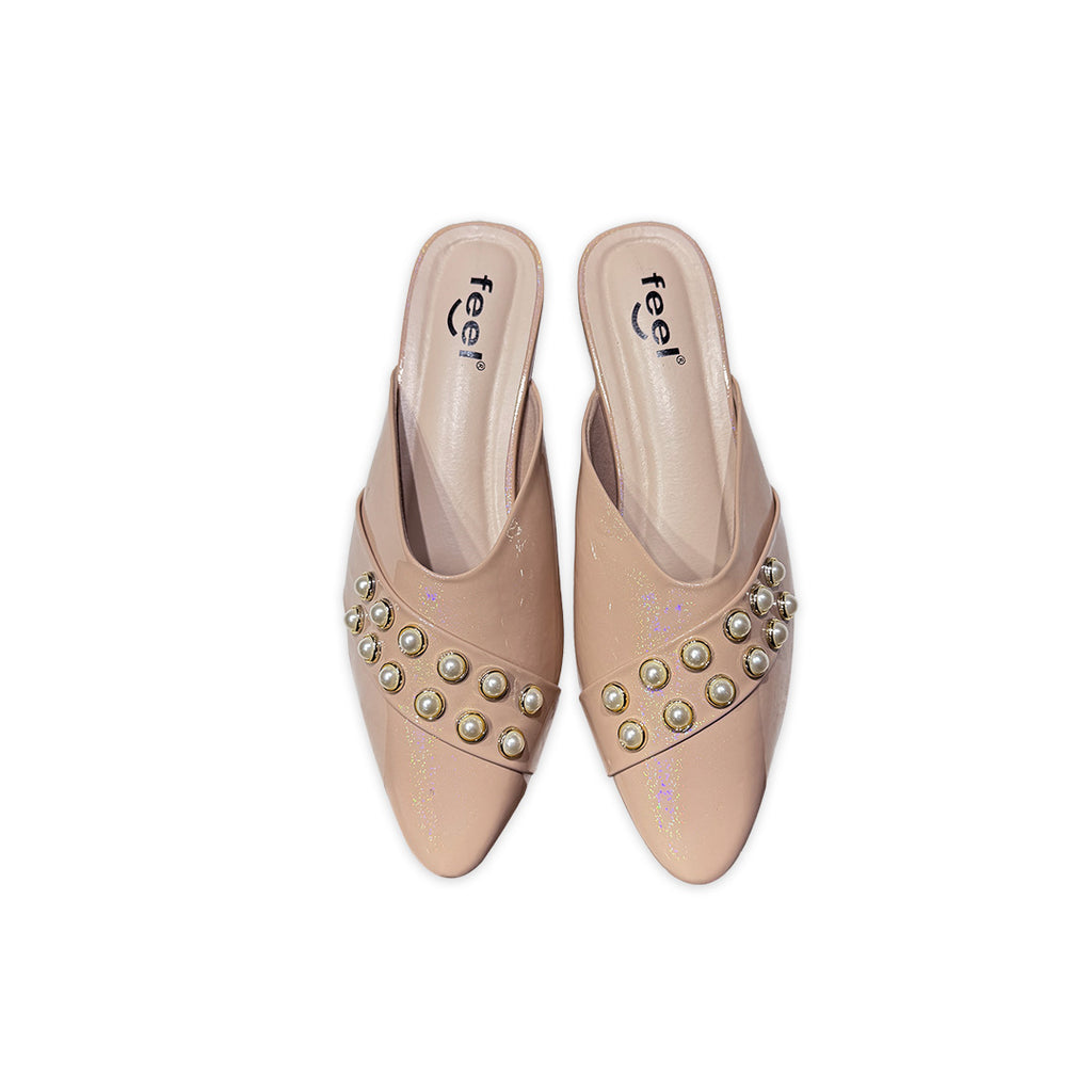 Nagra Semi Heel With Pearls