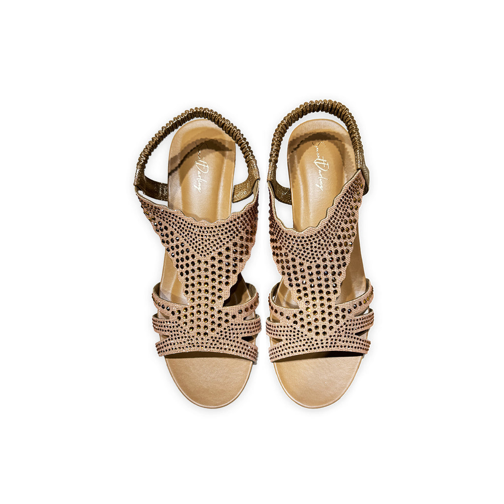 Rhinestone Wedge Heel Sandal