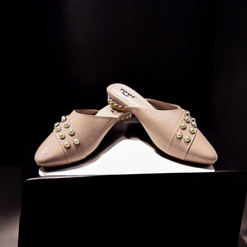 Nagra Semi Heel With Pearls