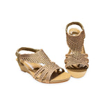 Rhinestone Wedge Heel Sandal