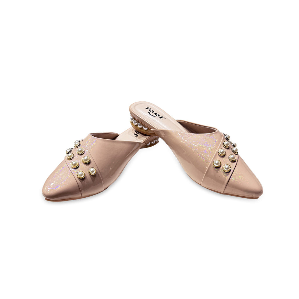 Nagra Semi Heel With Pearls