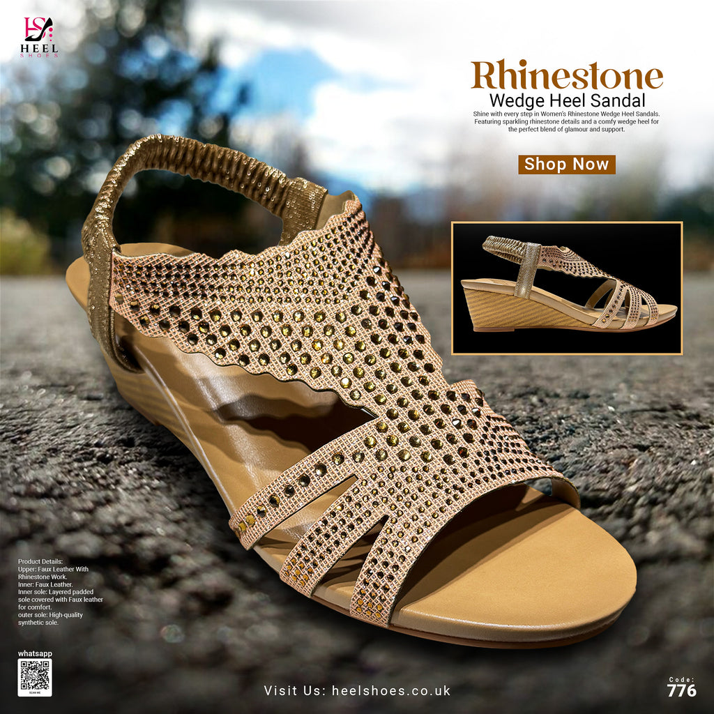 Rhinestone Wedge Heel Sandal