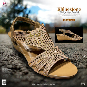 Rhinestone Wedge Heel Sandal