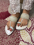 Embellished Toe-Ring Ethnic Flats