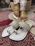 Embellished Toe-Ring Ethnic Flats