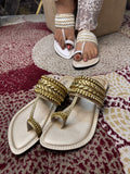 Embellished Toe-Ring Ethnic Flats