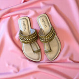 Embellished Toe-Ring Ethnic Flats