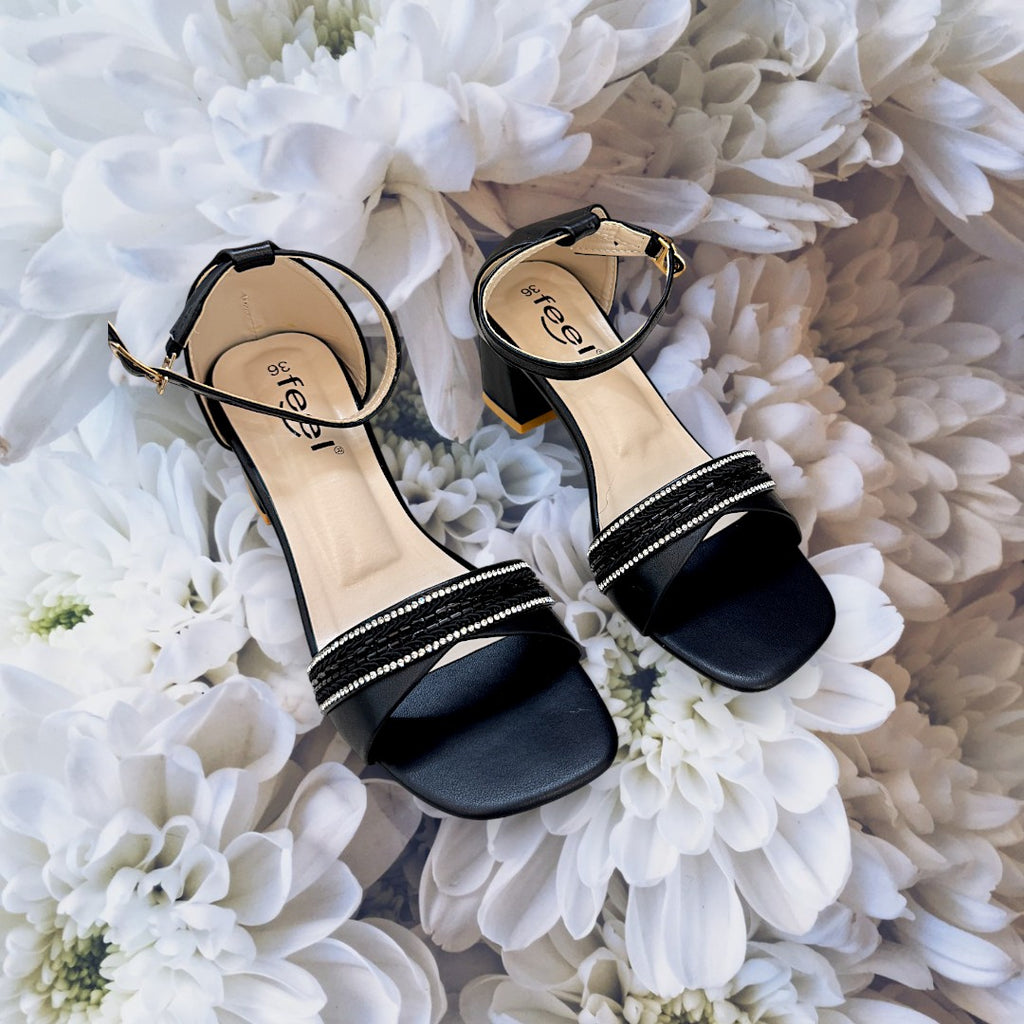 Women Box Heel Ankle Knot