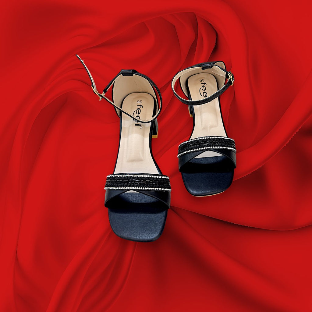 Women Box Heel Ankle Knot