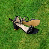 Women Box Heel Ankle Knot