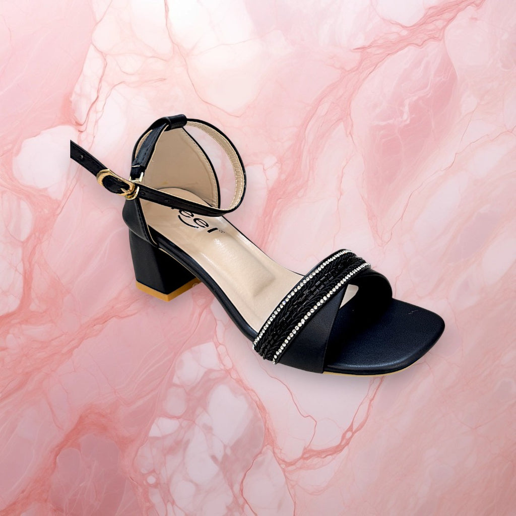 Women Box Heel Ankle Knot