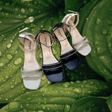 Women Box Heel Ankle Knot