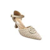 Women Pointed Toe Deco Pencil Heel