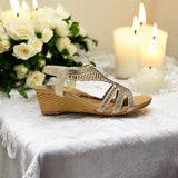 Women Belt Wedge Heel Sandal