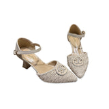 Women Pointed Toe Deco Pencil Heel