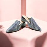 Rhinestone Nagra Semi Box Heel