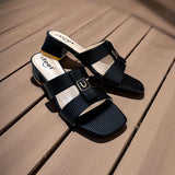 Two Strap Box Heel