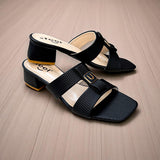 Two Strap Box Heel