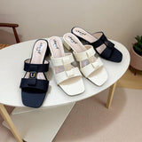 Two Strap Box Heel