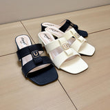 Two Strap Box Heel