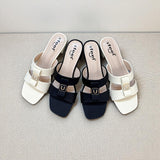 Two Strap Box Heel
