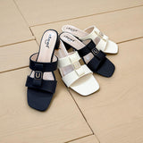 Two Strap Box Heel