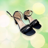 Women Box Heel Ankle Knot