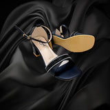 Women Box Heel Ankle Knot