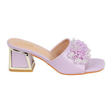 PEARL DECOR  BLOCK HEEL
