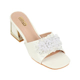 PEARL DECOR  BLOCK HEEL