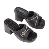 SQUARE TOE HIGH HEEL
